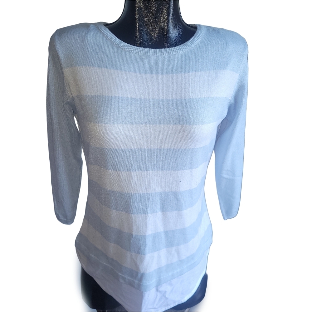 Ilanco Striped Light Blue and White Sweater
